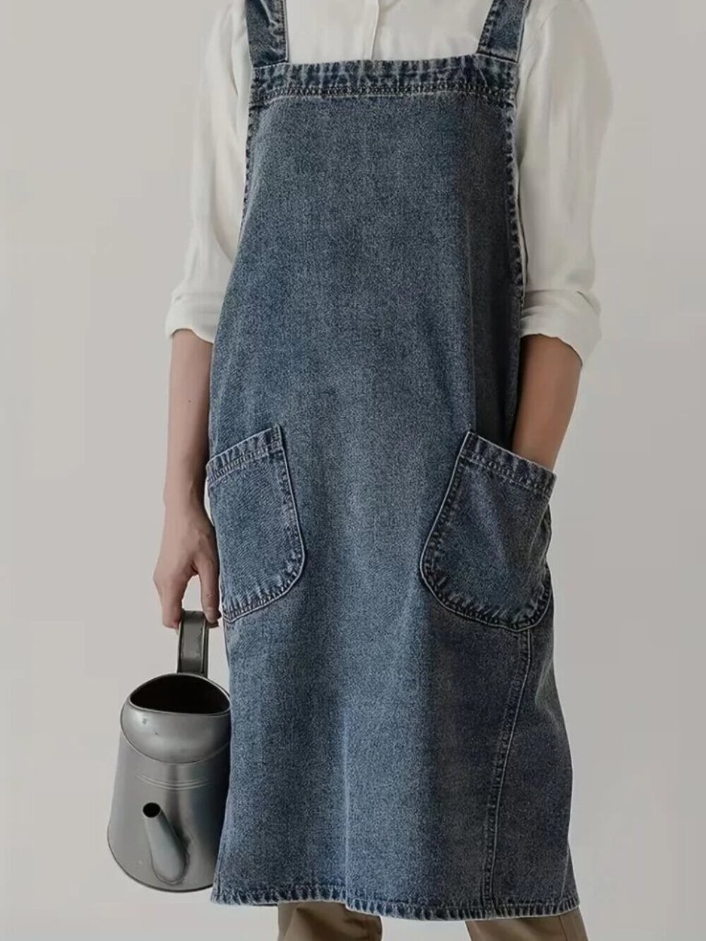 Japanese-Style Denim Apron Dress
